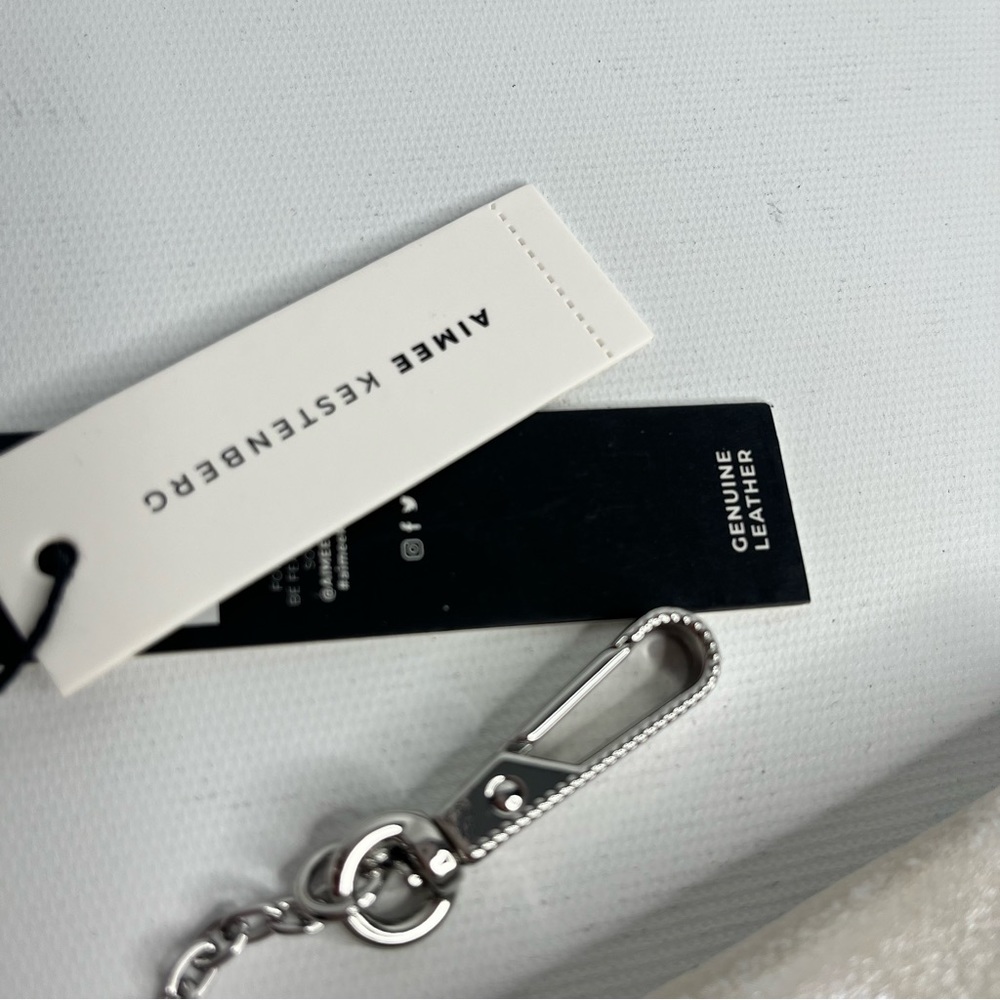 NWT Aimee Kestenberg Leather Stone Silver Ashley Pouch - Picture 6 of 10